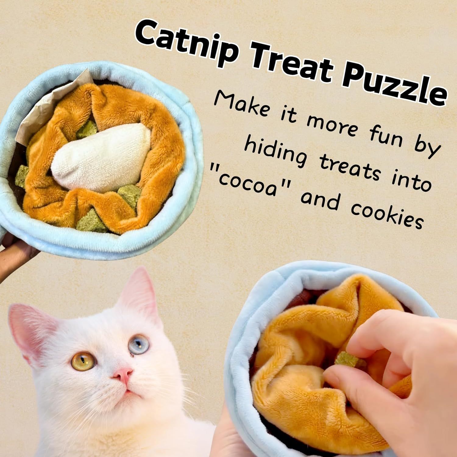JMT-908362 Interactive Catnip Puzzle Toys with Crinkle Sounds for Indoor Cats