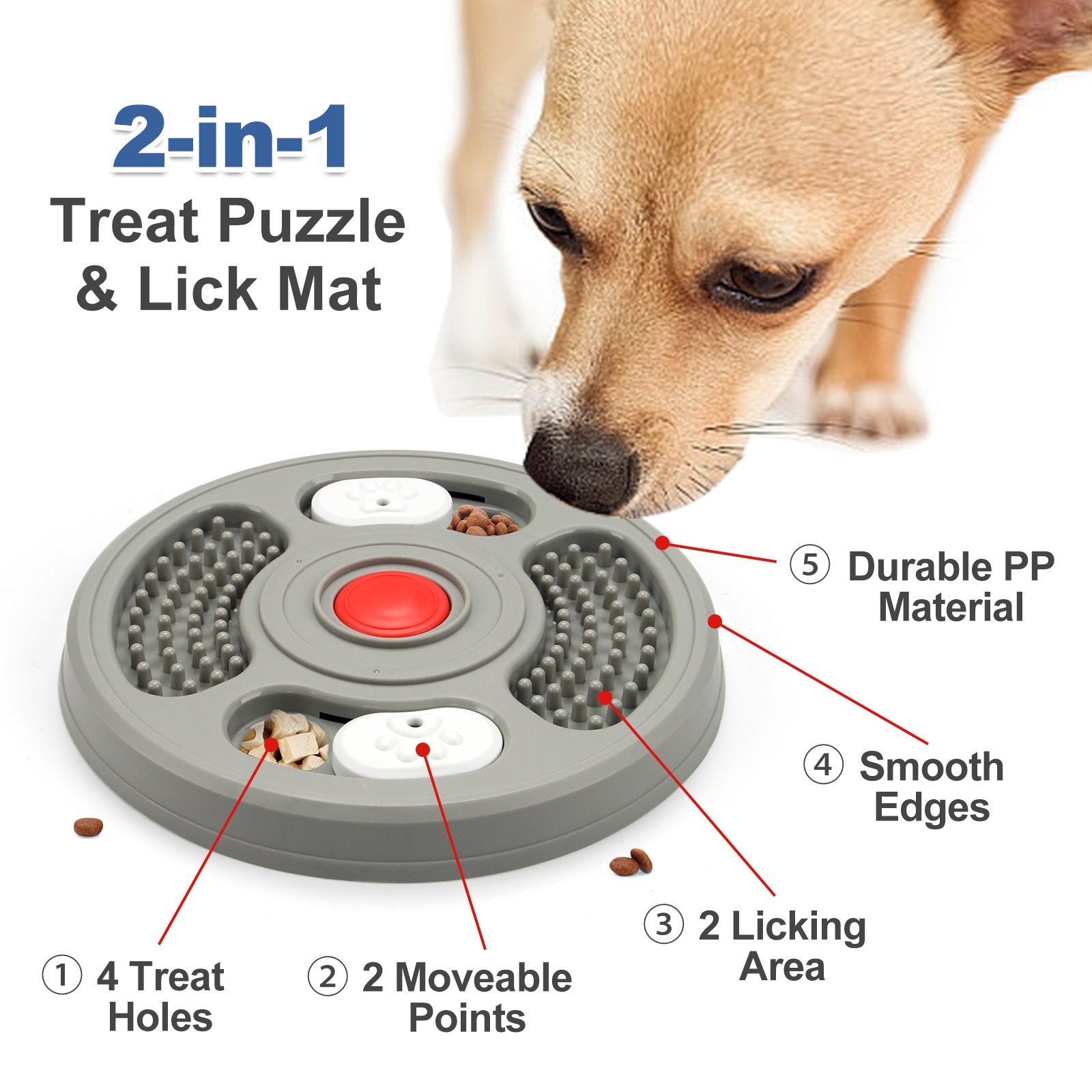 JMT-908682 Suction Dog Licking Plate for Training and Stimulation - 23.5cm x 23.5cm x 4.5cm