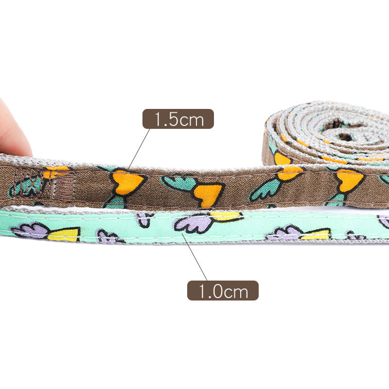 JMT-908874 Cartoon-Themed Nylon Dog Traction Rope with Chest Strap in Multiple Colors