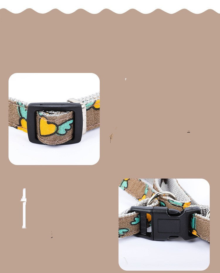 JMT-908874 Cartoon-Themed Nylon Dog Traction Rope with Chest Strap in Multiple Colors