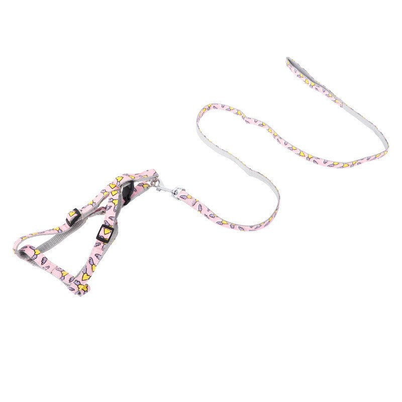 JMT-908874 Cartoon-Themed Nylon Dog Traction Rope with Chest Strap in Multiple Colors