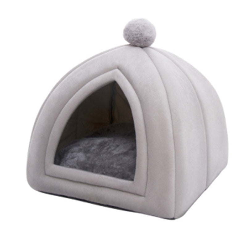 JMT-909002 Cozy Indoor Folding Cat House - Warm Wool Nest for Small to Medium Pets