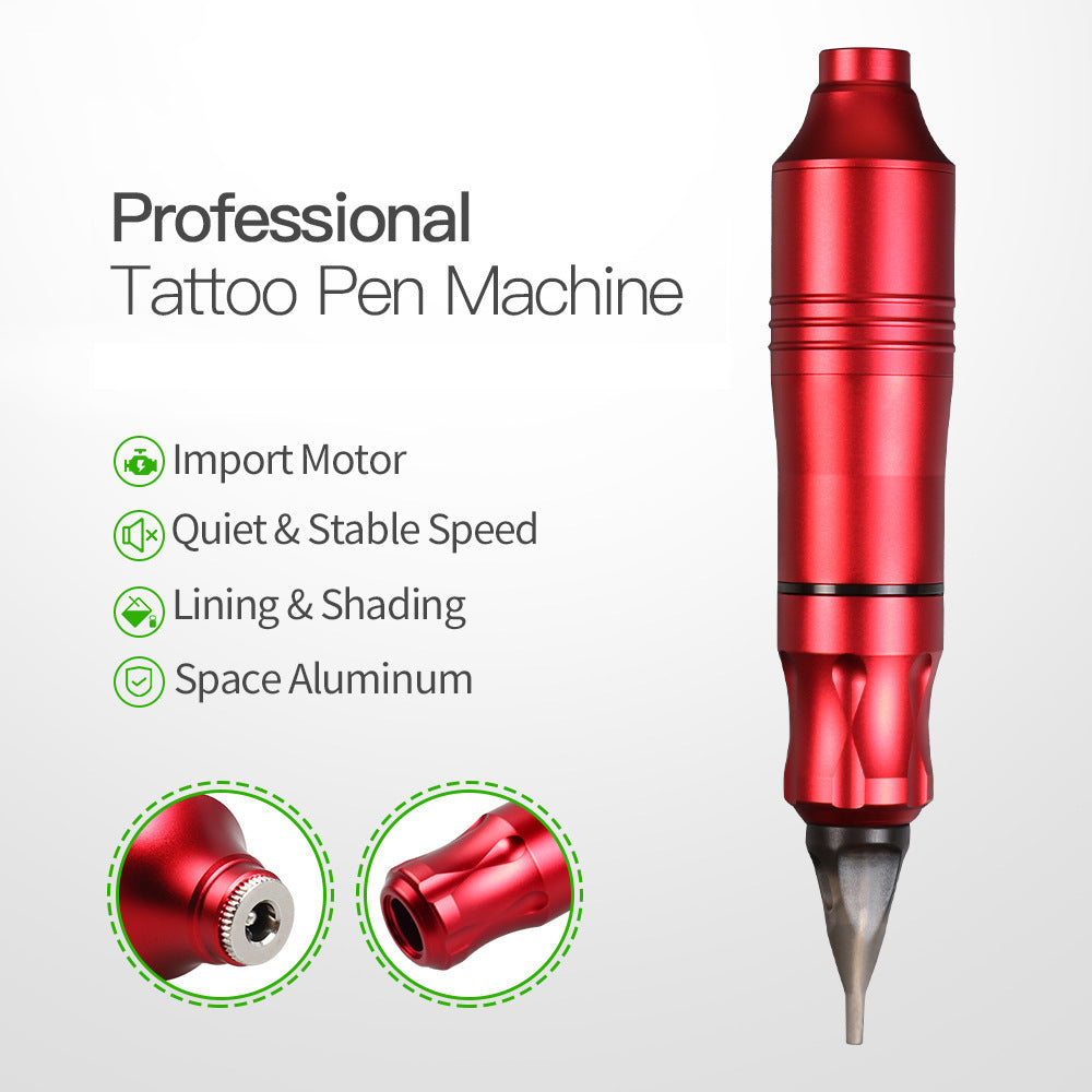 JMT-909002 Mini Tattoo Pen Set with Power Supply, Needles, and Accessories in Multiple Colors
