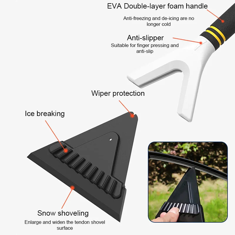 JMT-909322 Custom Logo ABS EVA Foam Non-Slip Ice and Snow Shovel for Car and Truck Windshield Cleaning