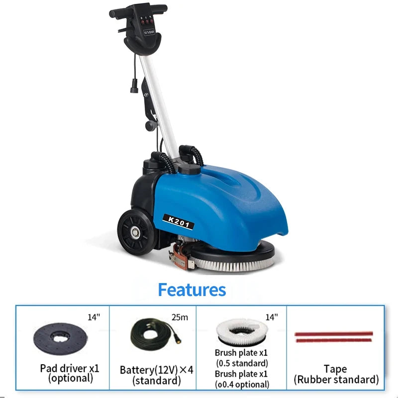 JMT-909322 Hand-Push Floor Scrubber for Efficient Scrubbing and Waxing in Industrial and Commercial Settings