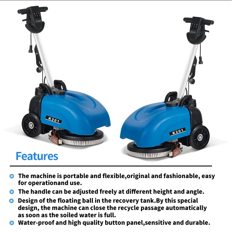 JMT-909322 Hand-Push Floor Scrubber for Efficient Scrubbing and Waxing in Industrial and Commercial Settings