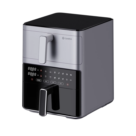JMT-909450 Dual-core Digital Air Fryer with High Capacity - Oil-Free Cooking Appliance in Silver Finish