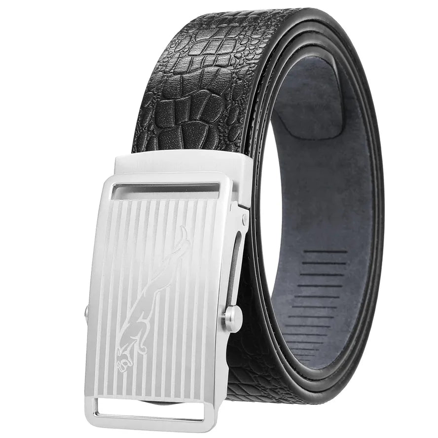 JMT-909450 Leather 3.5CM Belt with Steel Buckle - Model LY36-61518-8
