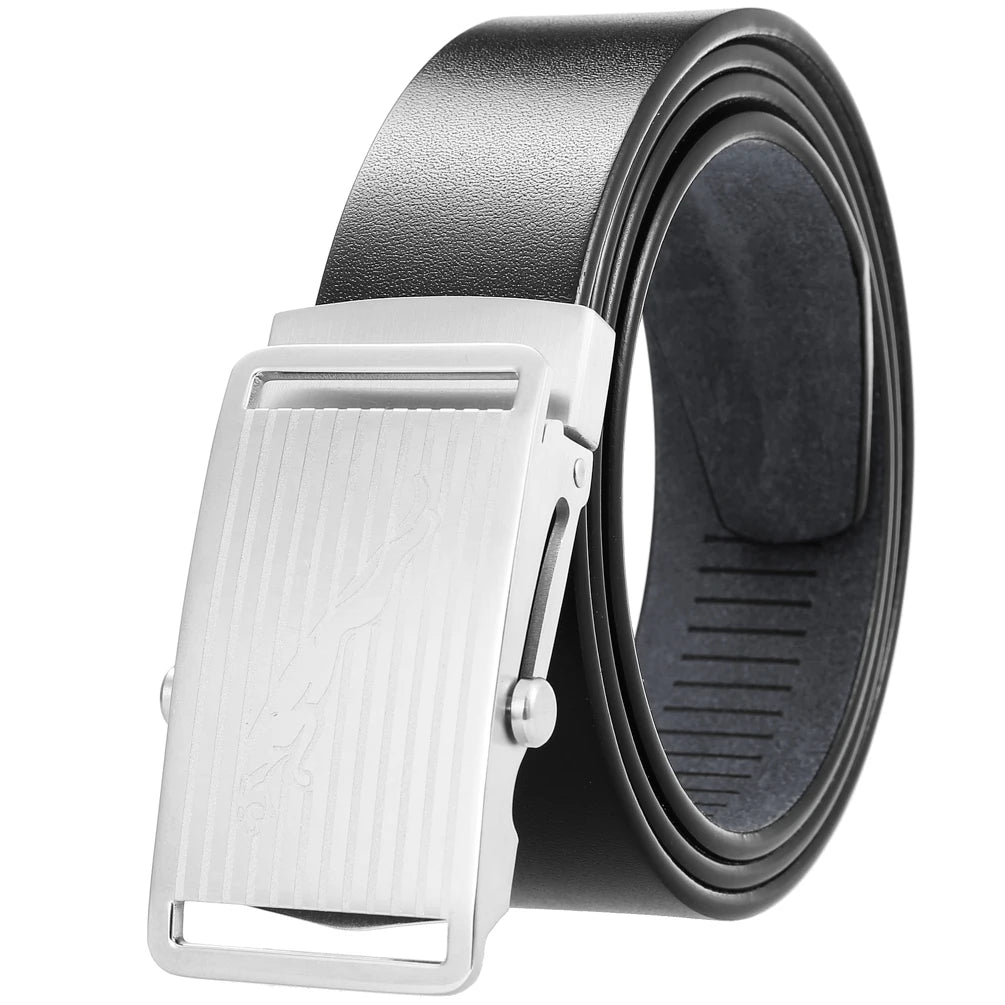 JMT-909450 Leather 3.5CM Belt with Steel Buckle - Model LY36-61518-8
