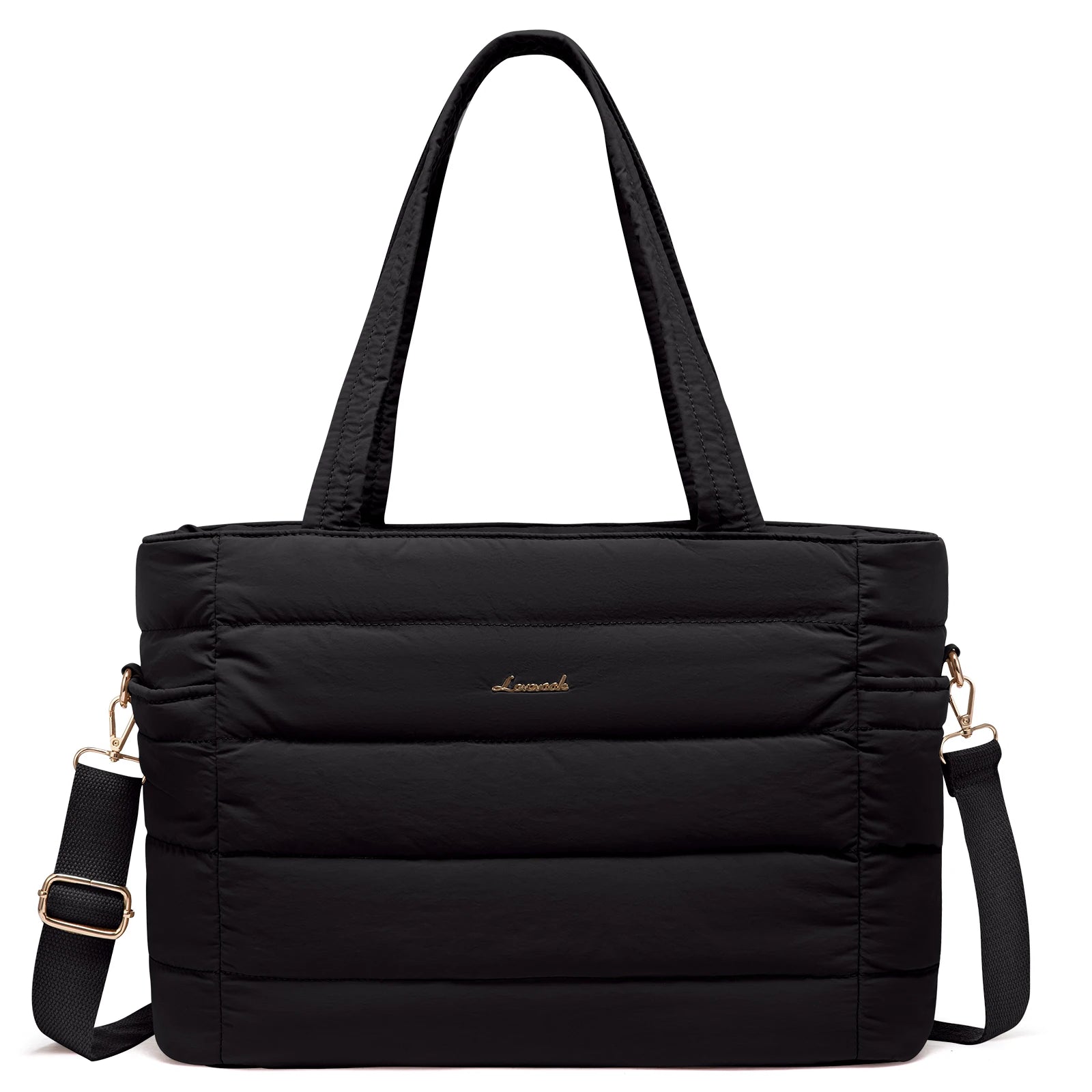 JMT-909514 Quilted Puffer Tote Bag for 15.6 to 17 Inch Laptops - Lightweight Office Shoulder Purse for Women