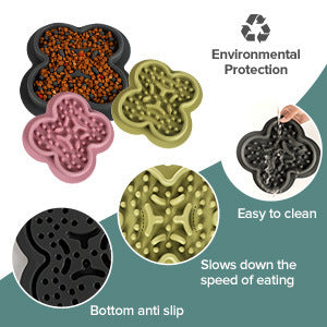 JMT-909514 Silicone Nonslip Pet Licking Mat for Dogs and Cats - Slow Feed Dispensing Placemat