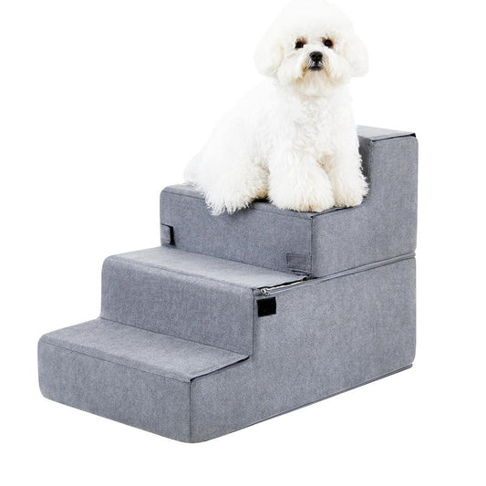 JMT-909706 Non-Slip Foam Pet Steps for Easy Access to Beds and Sofas - 3, 4, or 5-Step Options Available