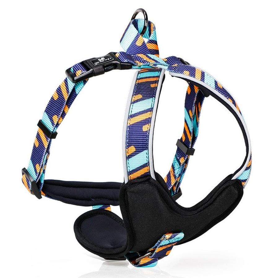 JMT-910026 Adjustable Pet Chest Strap in Blue, Red, or Wave - Sizes S to L for Dogs 5-35kg