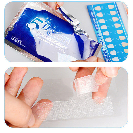 JMT-910090 Teeth Whitening Patch - 14 Bags of Mint-Scented 5D Whitening Stickers with Toothpaste for Brightening Results