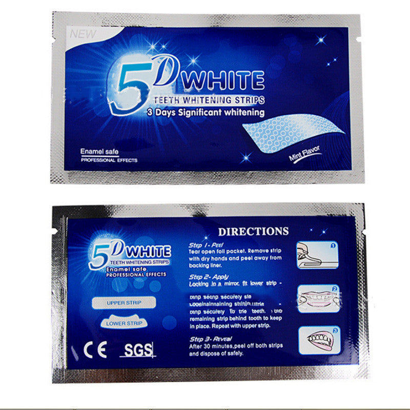 JMT-910090 Teeth Whitening Patch - 14 Bags of Mint-Scented 5D Whitening Stickers with Toothpaste for Brightening Results
