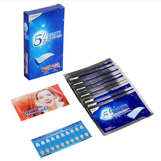 JMT-910090 Teeth Whitening Patch - 14 Bags of Mint-Scented 5D Whitening Stickers with Toothpaste for Brightening Results