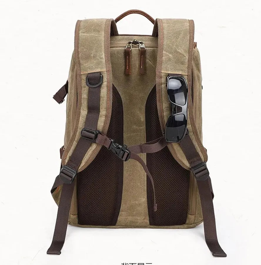 JMT-910218 Vintage Waxed Canvas Camera Bag for DSLR and Video Equipment