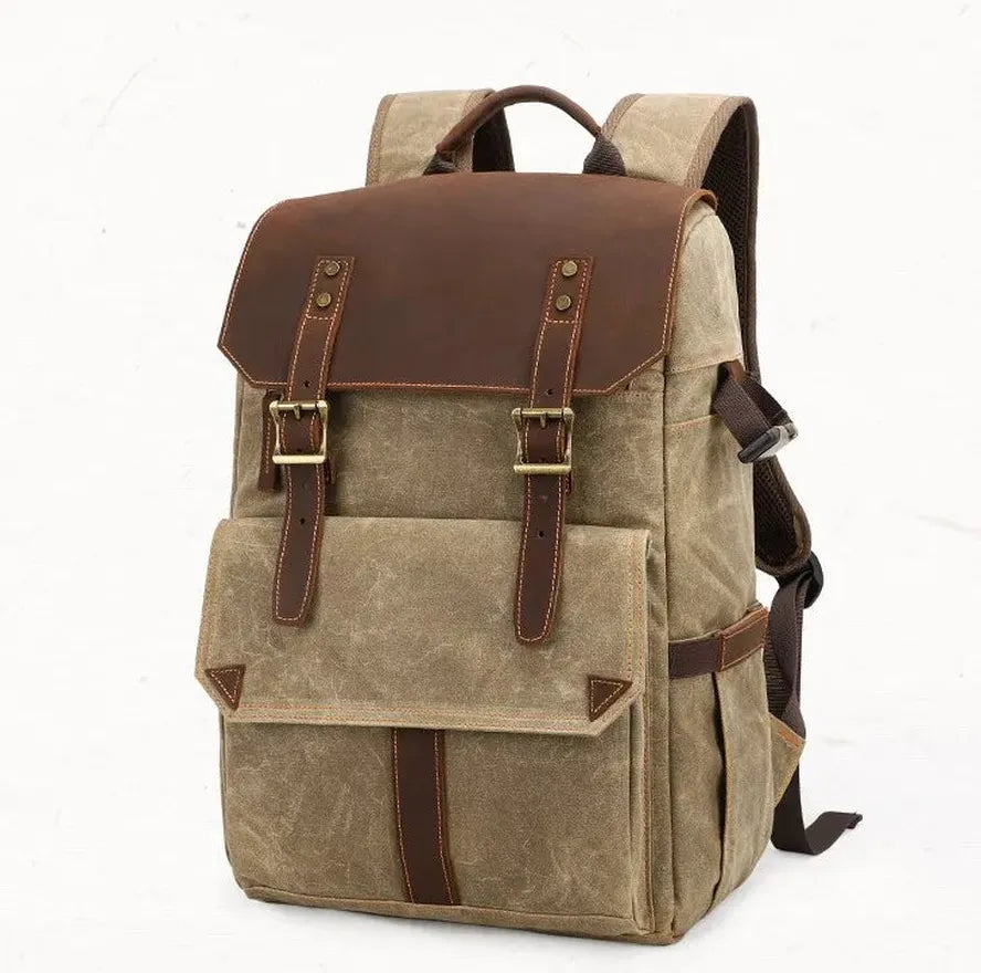 JMT-910218 Vintage Waxed Canvas Camera Bag for DSLR and Video Equipment
