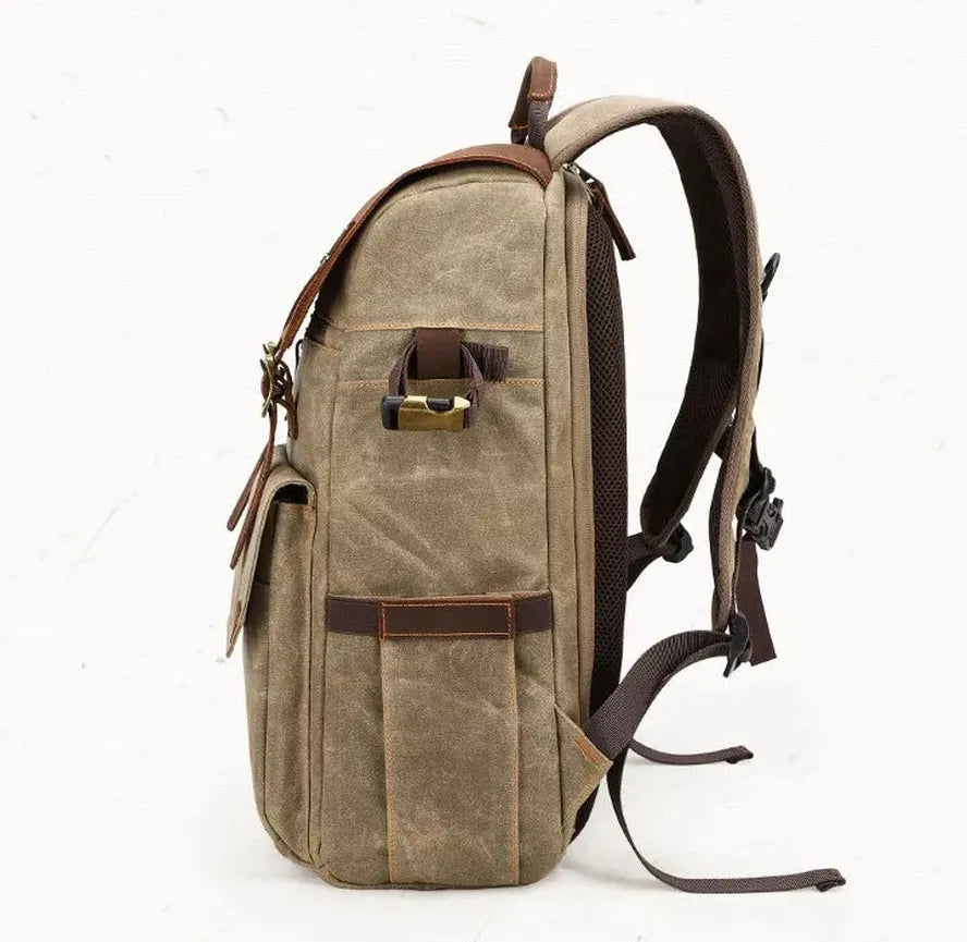 JMT-910218 Vintage Waxed Canvas Camera Bag for DSLR and Video Equipment