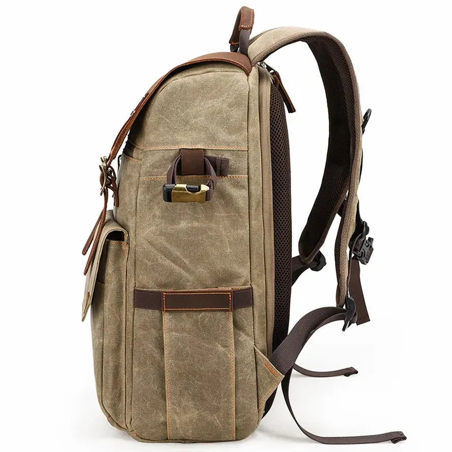 JMT-910218 Vintage Waxed Canvas Camera Bag for DSLR and Video Equipment