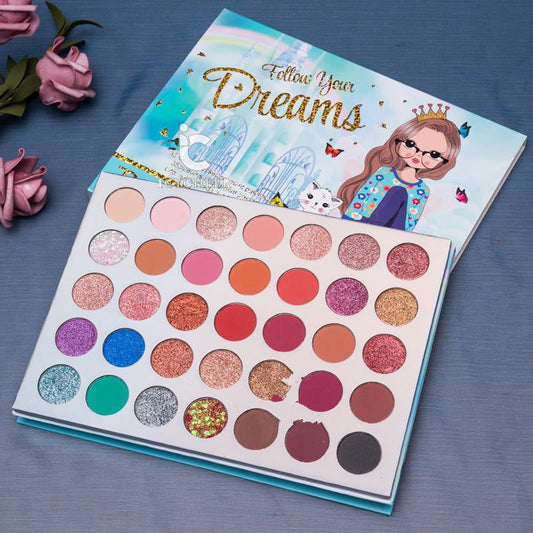 JMT-910282 Sequin Eyeshadow Palette with 35 Bold Colors for Eye Makeup Modification