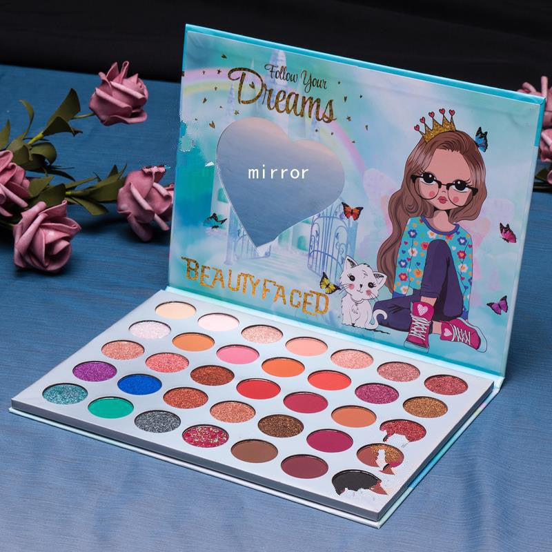JMT-910282 Sequin Eyeshadow Palette with 35 Bold Colors for Eye Makeup Modification