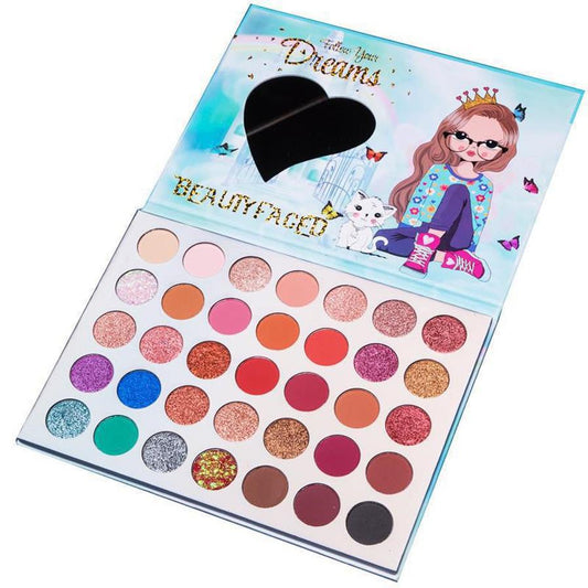 JMT-910282 Sequin Eyeshadow Palette with 35 Bold Colors for Eye Makeup Modification