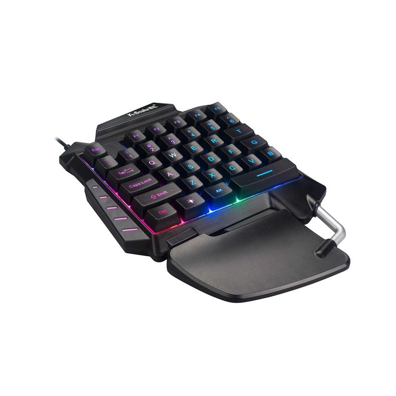 JMT-910474 One-Handed Gaming Keyboard Converter for Mobile Games with Multimedia and Shortcut Keys