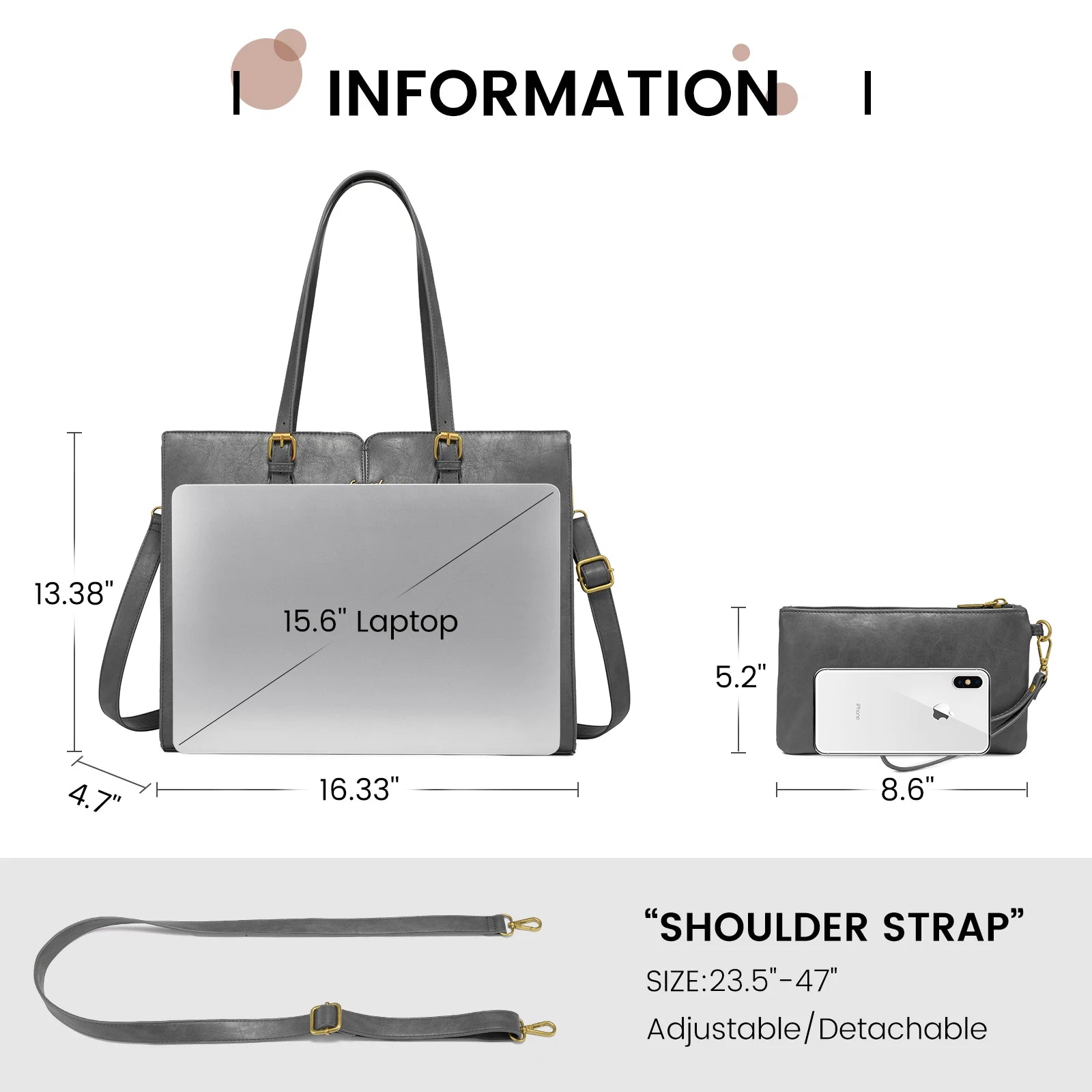 JMT-910666 Elegant PU Leather Handbag Set for Women - Multi-Purpose Shoulder and Crossbody Design