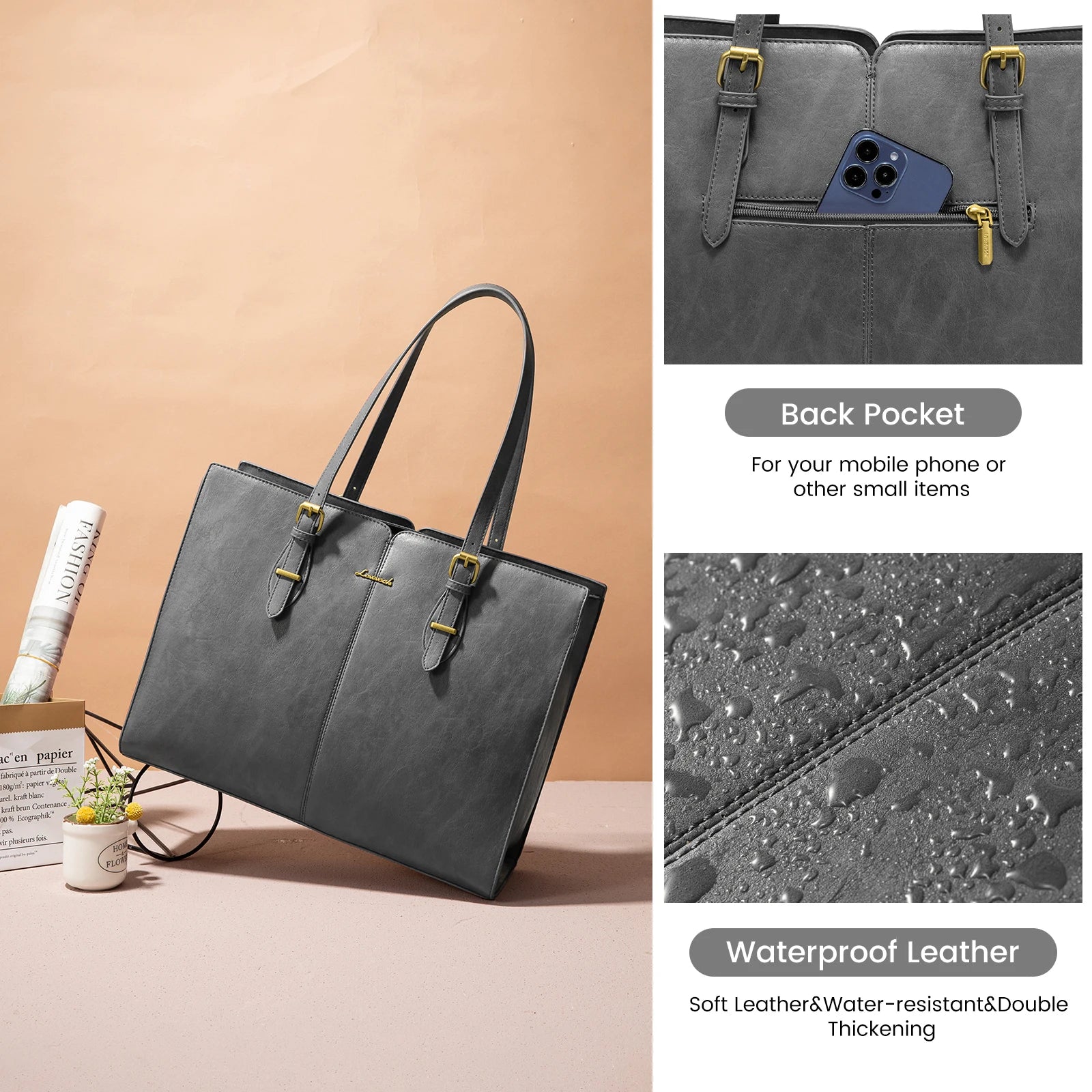 JMT-910666 Elegant PU Leather Handbag Set for Women - Multi-Purpose Shoulder and Crossbody Design