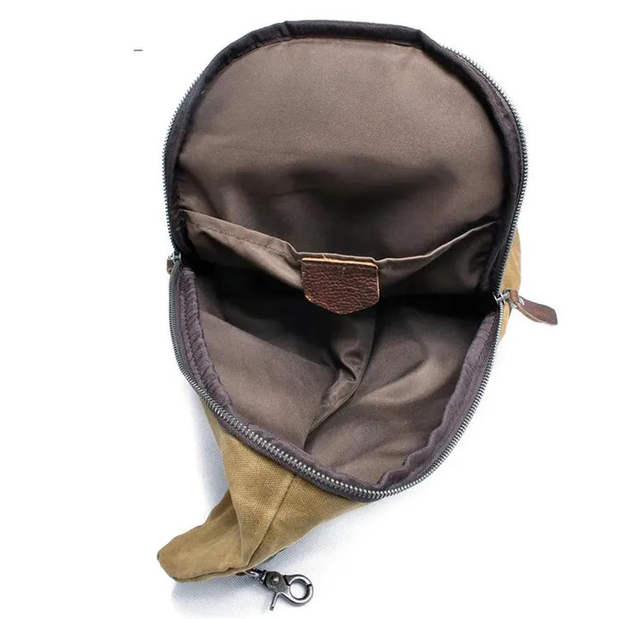 JMT-910730 Men's Wax Canvas Crossbody Messenger Chest Bag - High Capacity Design