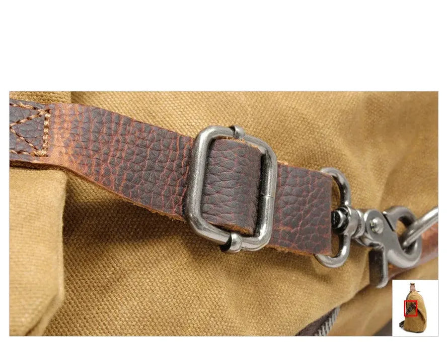 JMT-910730 Men's Wax Canvas Crossbody Messenger Chest Bag - High Capacity Design