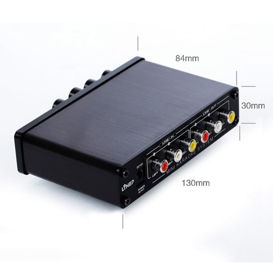JMT-910858 Compact Karaoke Mixer with Reverb, Echo, and Dual Microphone Inputs for Recording