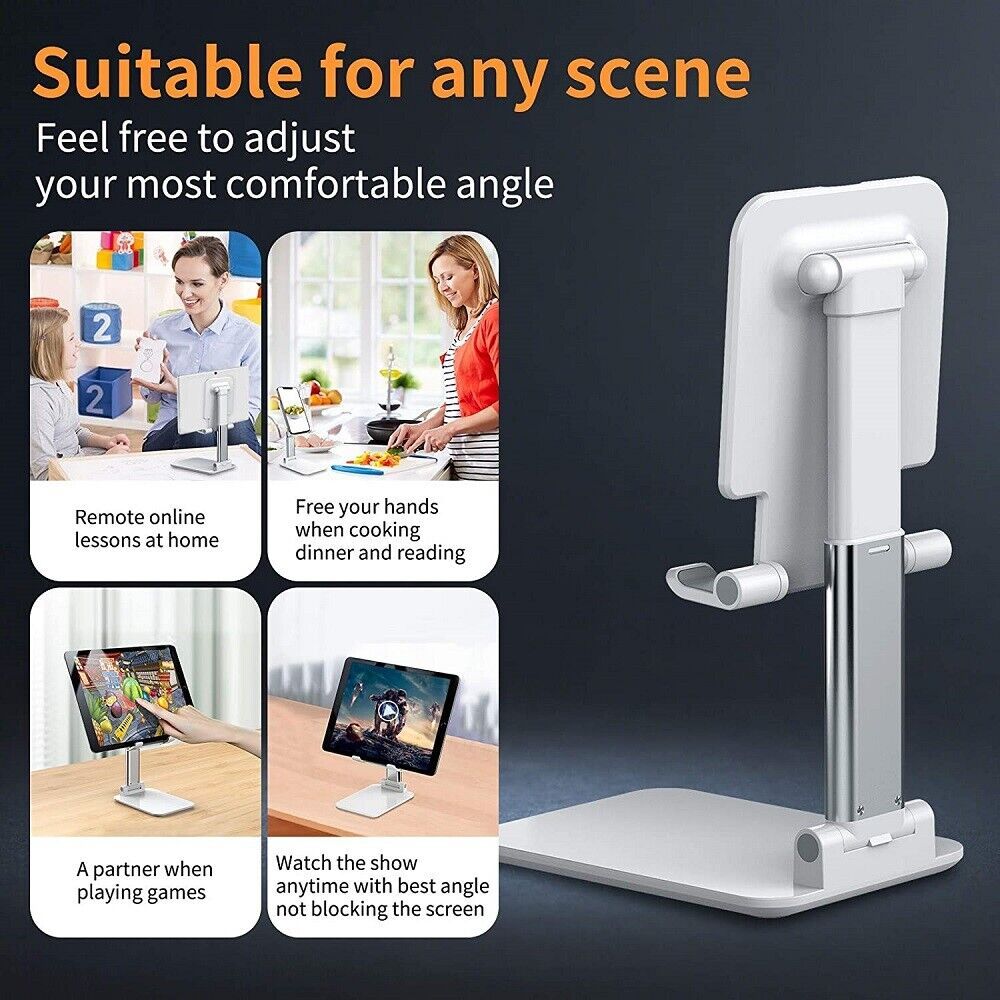 JMT-910858 Multi-Angle Foldable Cell Phone and Tablet Stand with Ergonomic Design and Charging Port Access