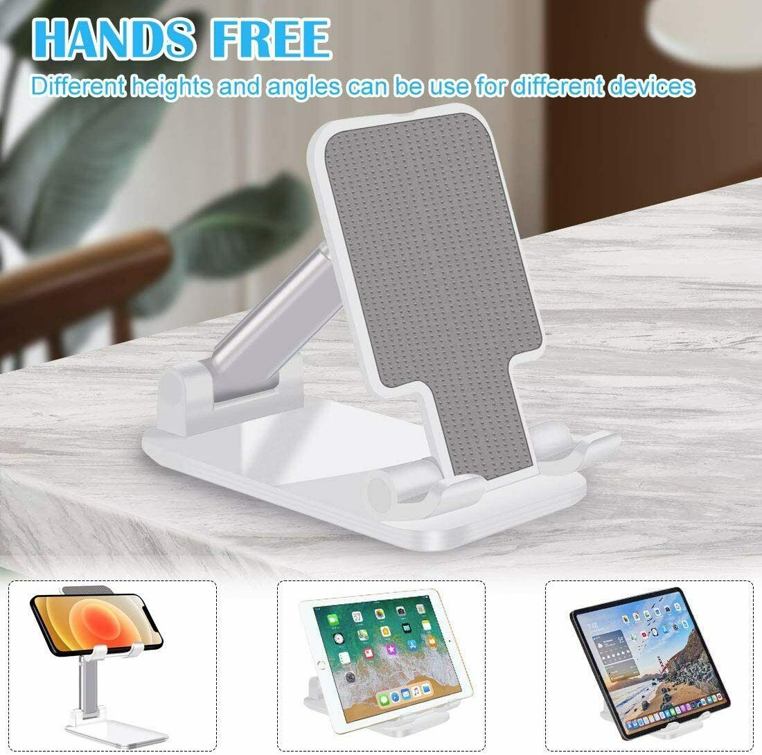JMT-910858 Multi-Angle Foldable Cell Phone and Tablet Stand with Ergonomic Design and Charging Port Access