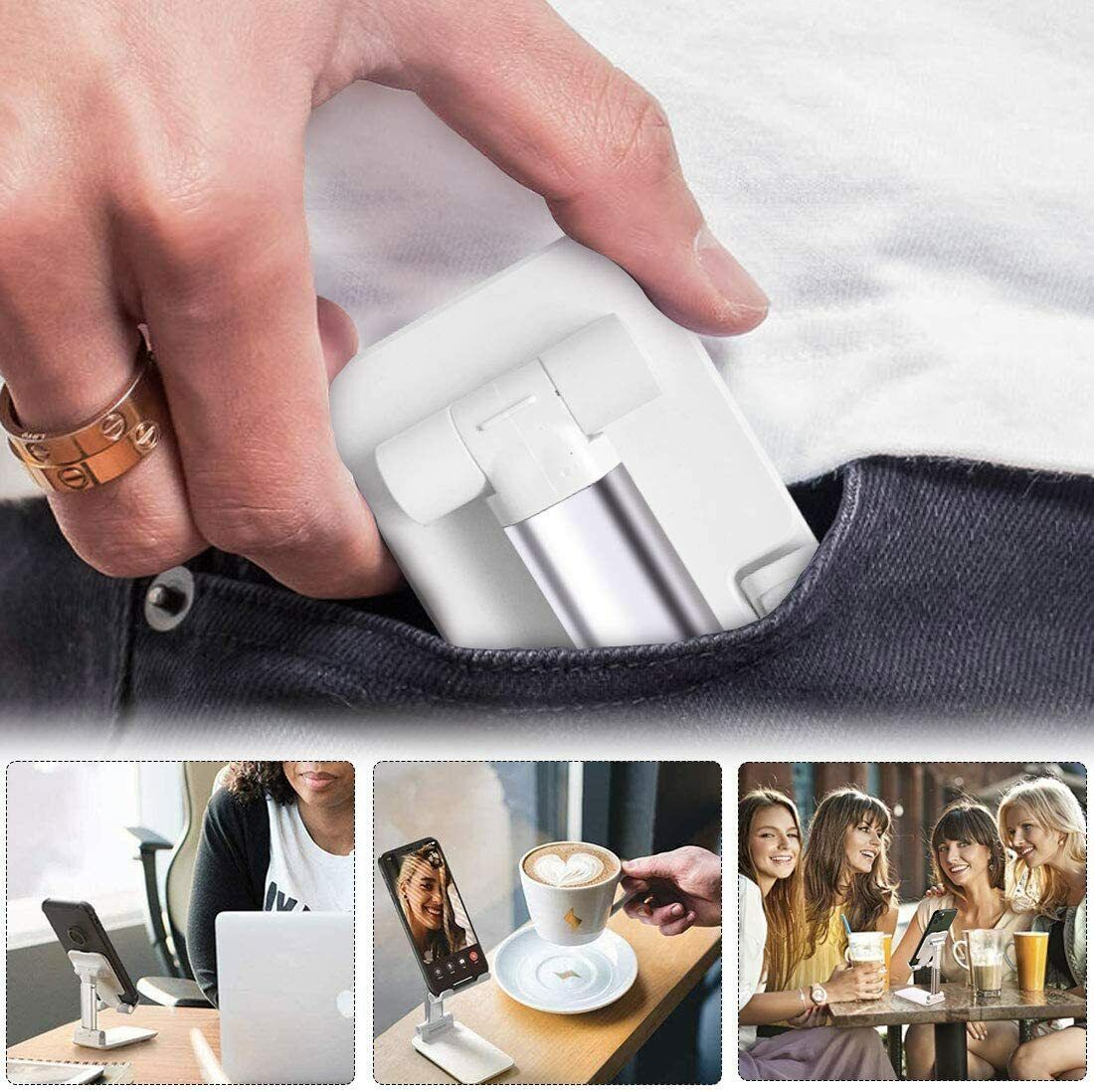 JMT-910858 Multi-Angle Foldable Cell Phone and Tablet Stand with Ergonomic Design and Charging Port Access