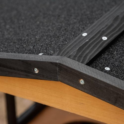 JMT-910858 Wooden Outdoor Cat House with Asphalt Roof and Escape Door, Spacious Cat Apartment with Jump Platforms