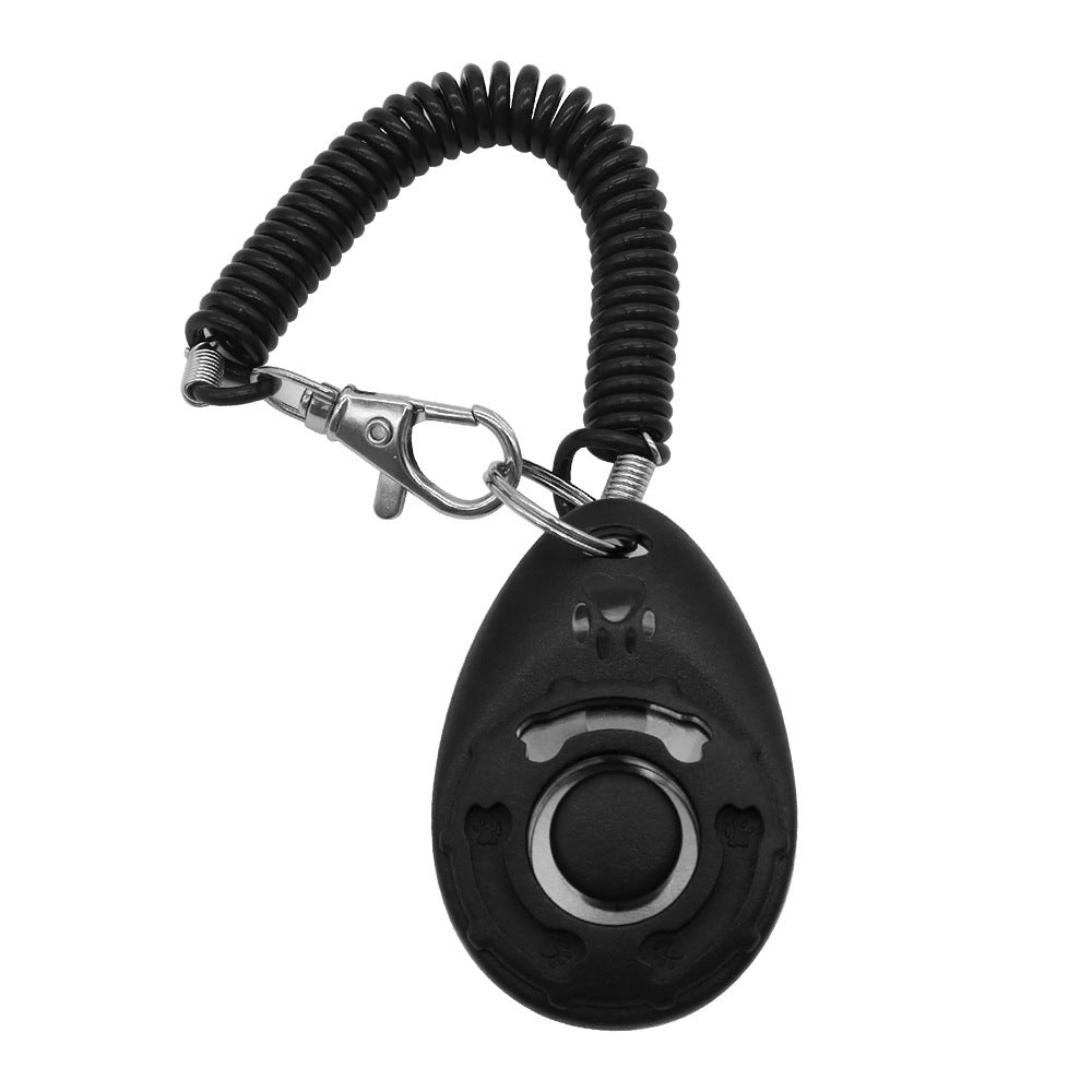 JMT-910986 Drop-Shaped Training Clicker with Keyring, Spring Cord, and Keychain for Effective Pet Training