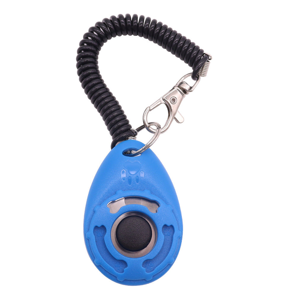 JMT-910986 Drop-Shaped Training Clicker with Keyring, Spring Cord, and Keychain for Effective Pet Training