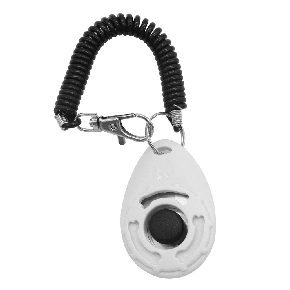 JMT-910986 Drop-Shaped Training Clicker with Keyring, Spring Cord, and Keychain for Effective Pet Training