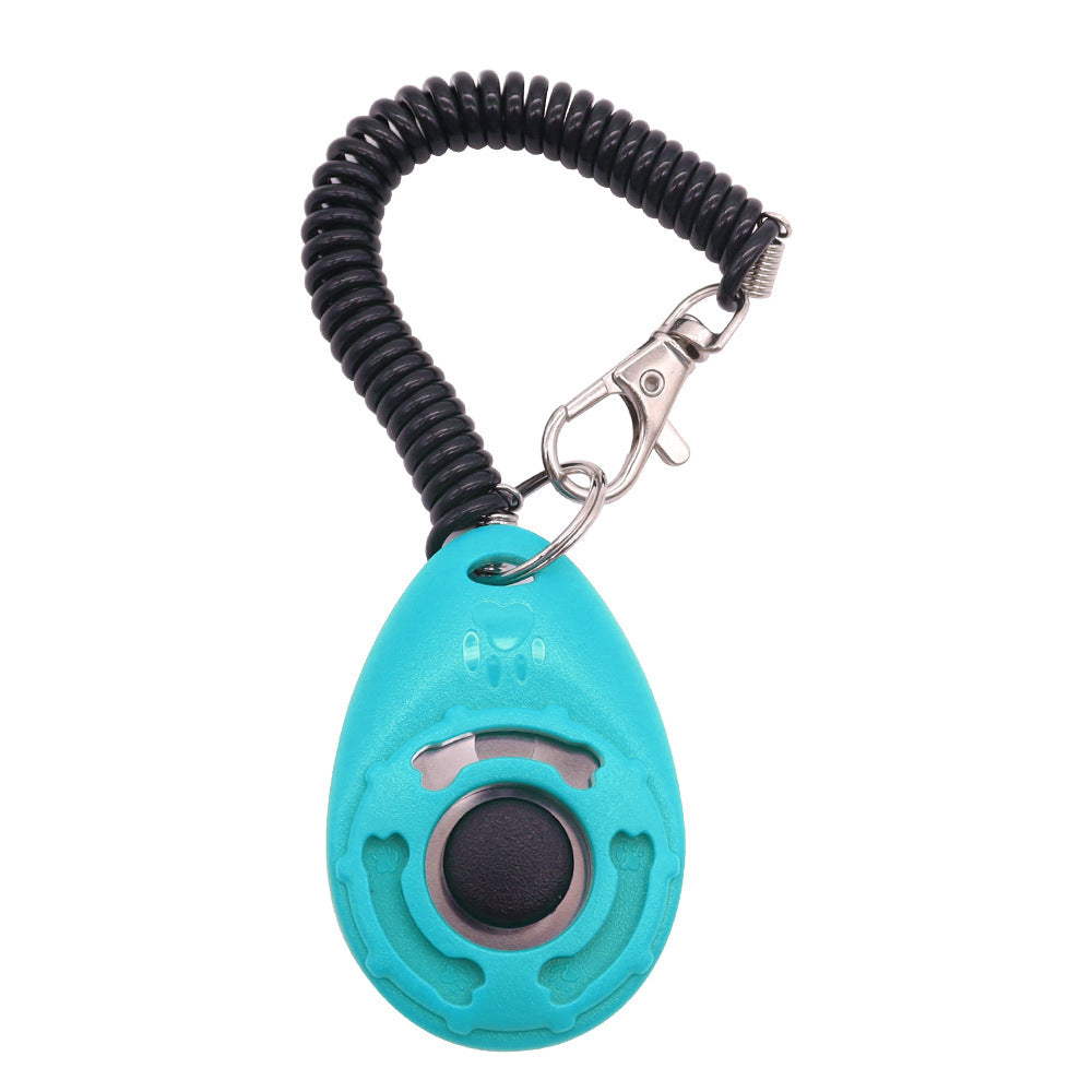 JMT-910986 Drop-Shaped Training Clicker with Keyring, Spring Cord, and Keychain for Effective Pet Training