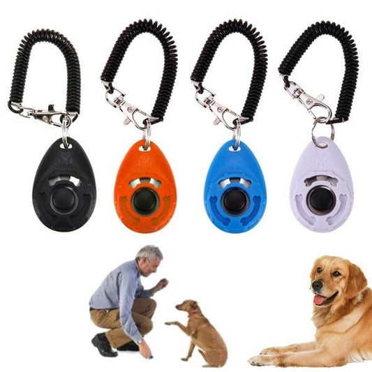 JMT-910986 Drop-Shaped Training Clicker with Keyring, Spring Cord, and Keychain for Effective Pet Training