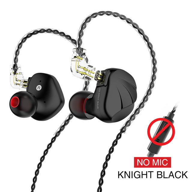 JMT-910986 Hybrid Metal In-Ear Earphones with 1DD+6BA Drivers, 3.5mm Plug, Optional Mic, 1.25m Cable
