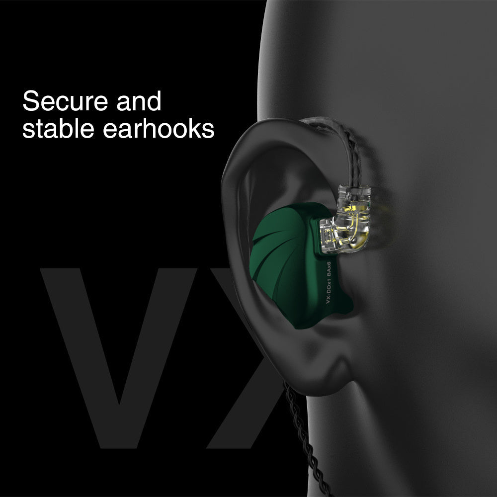 JMT-910986 Hybrid Metal In-Ear Earphones with 1DD+6BA Drivers, 3.5mm Plug, Optional Mic, 1.25m Cable