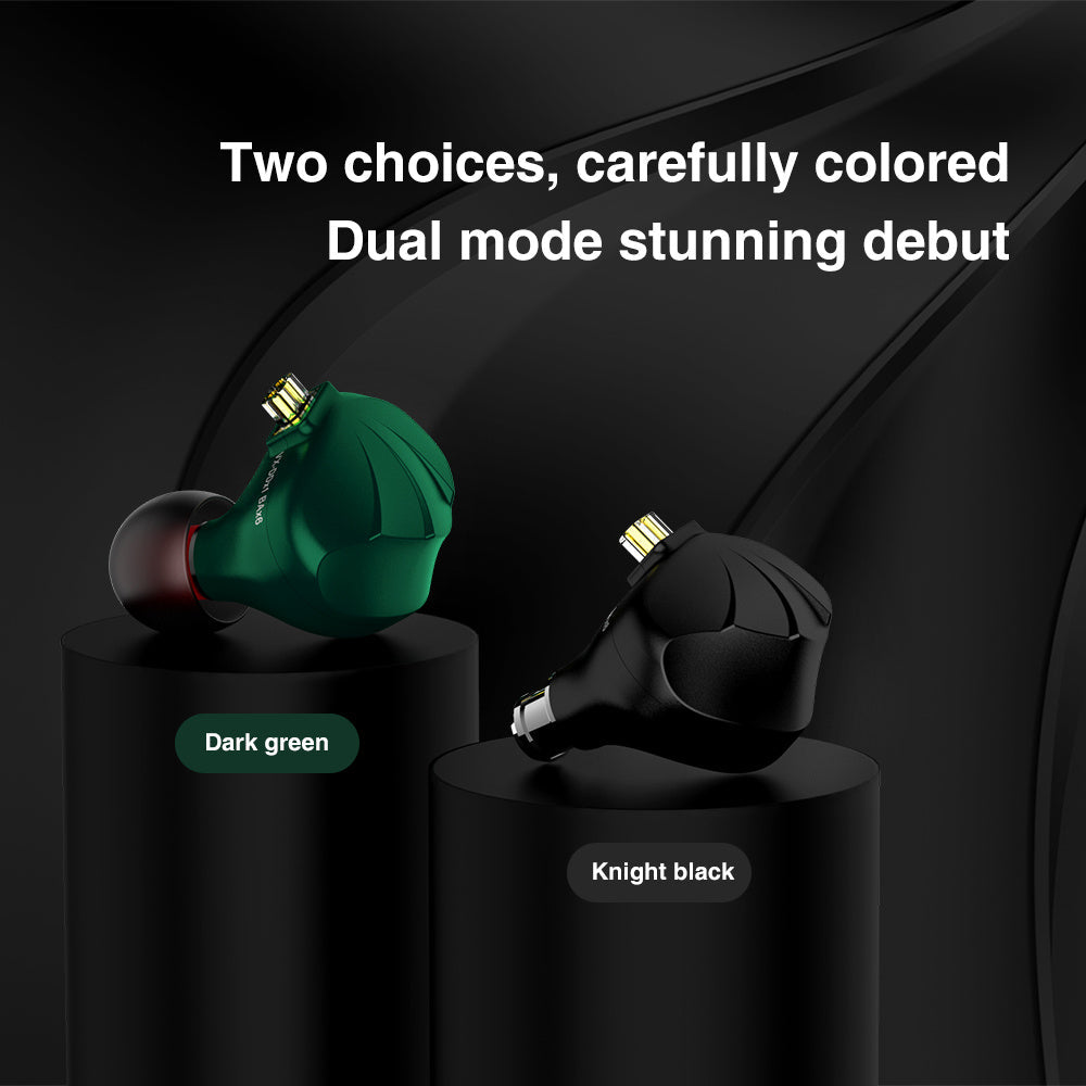 JMT-910986 Hybrid Metal In-Ear Earphones with 1DD+6BA Drivers, 3.5mm Plug, Optional Mic, 1.25m Cable