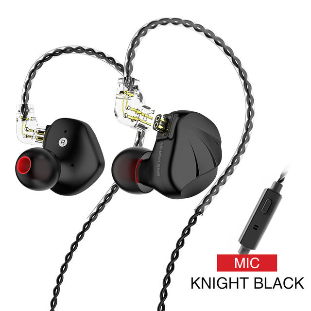 JMT-910986 Hybrid Metal In-Ear Earphones with 1DD+6BA Drivers, 3.5mm Plug, Optional Mic, 1.25m Cable