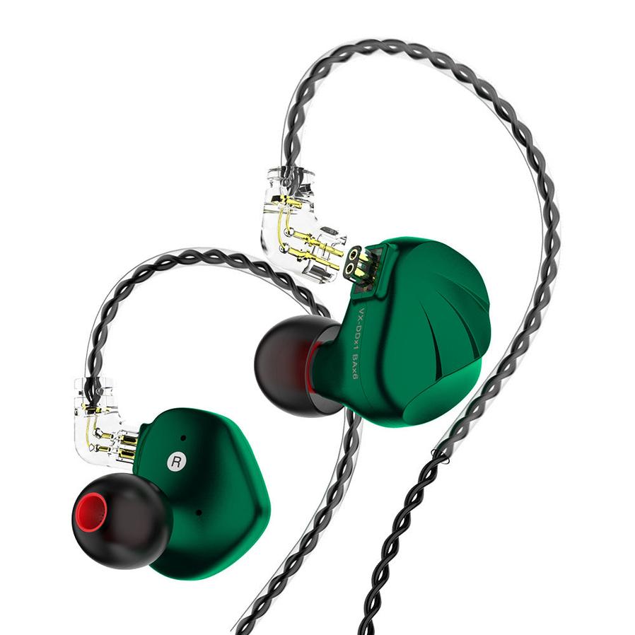 JMT-910986 Hybrid Metal In-Ear Earphones with 1DD+6BA Drivers, 3.5mm Plug, Optional Mic, 1.25m Cable
