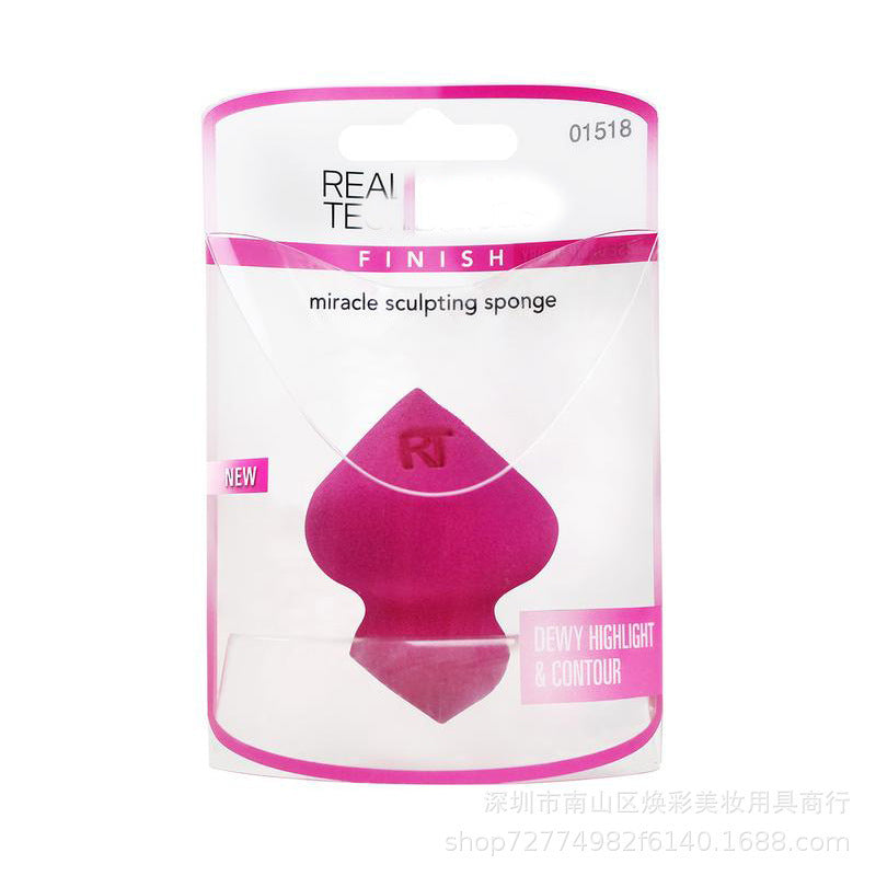 JMT-911114 Hydrophilic Polyurethane Multi-shape Wet and Dry Powder Puff - Rose Red, 40x60mm