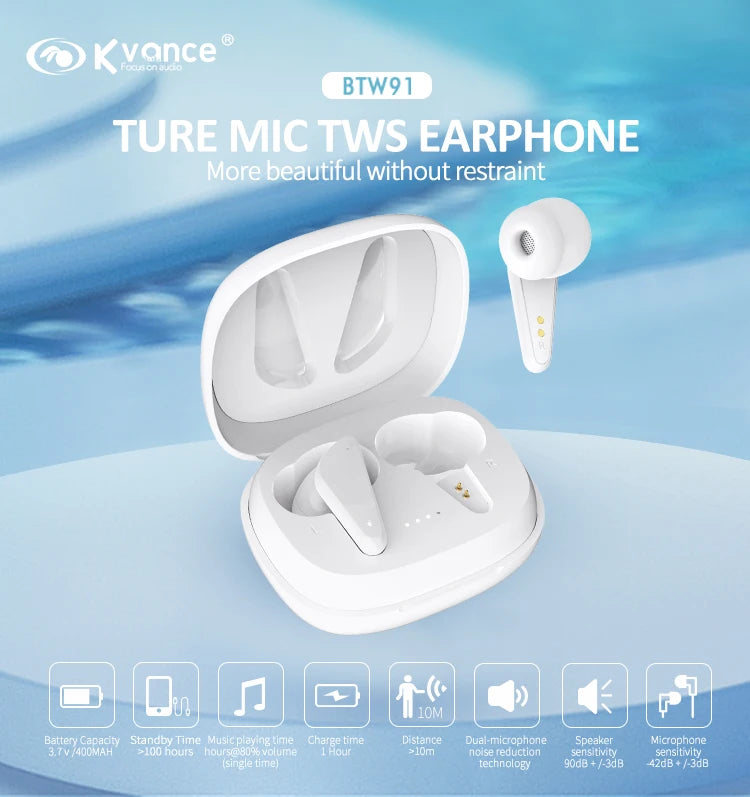 JMT-911178 Noise Cancelling Wireless Earbuds with Fast Charging and Waterproof Design