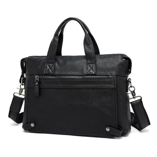 JMT-911242 Vintage Cowhide Leather Men's Shoulder Bag - Classic Briefcase for Office Use